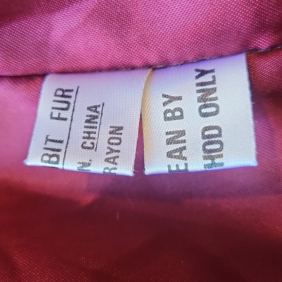 Vintage Niki Short Dyed Rabbit Fur Coat, Oxblood Beet Red Burgundy, Small - Picture 12 of 16